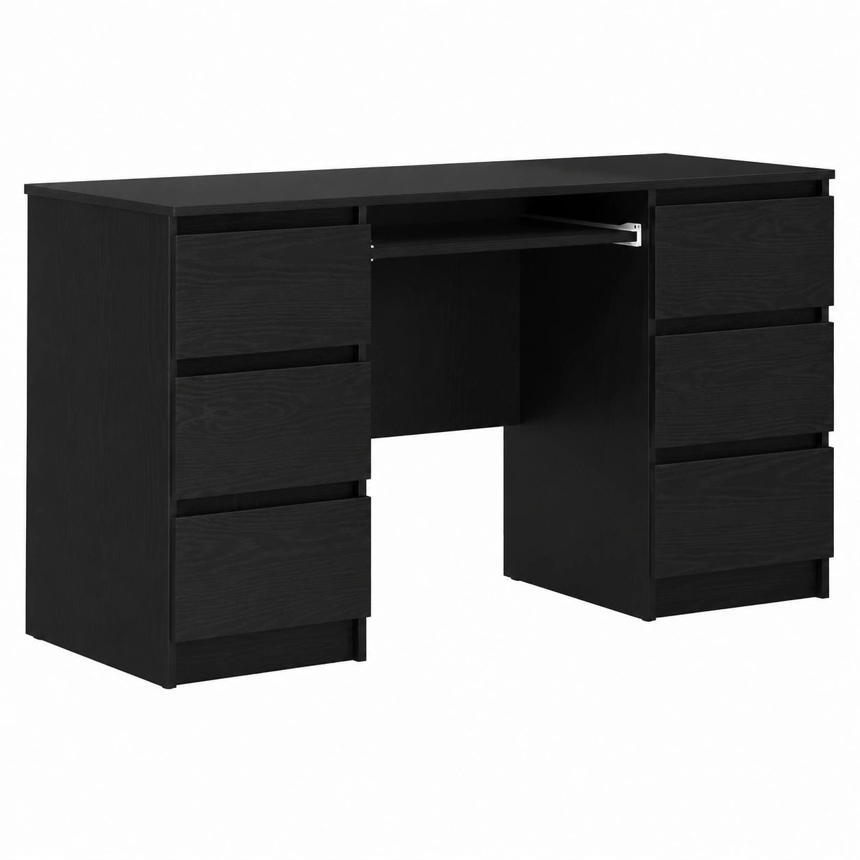 Bureau, en chêne, coloris noir, 140 x 50 x 76 cm, pour l’espace de travail