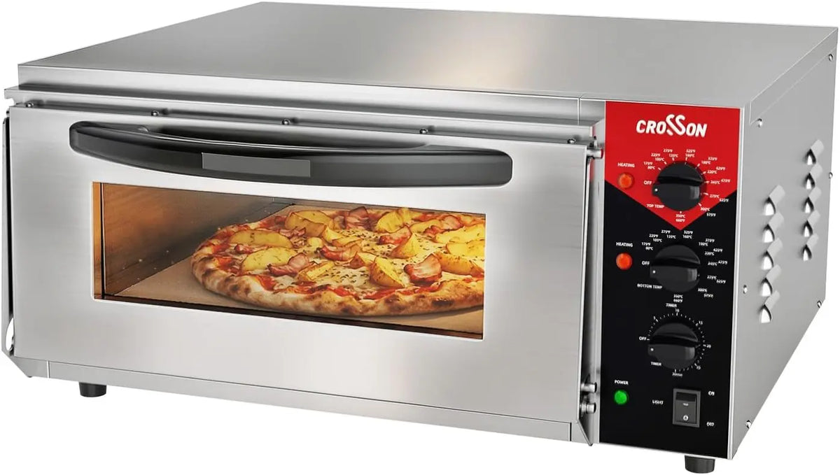 CROSSON four à pizza électrique 50CM, puissance 3000 W, avec minuterie, usage professionnel