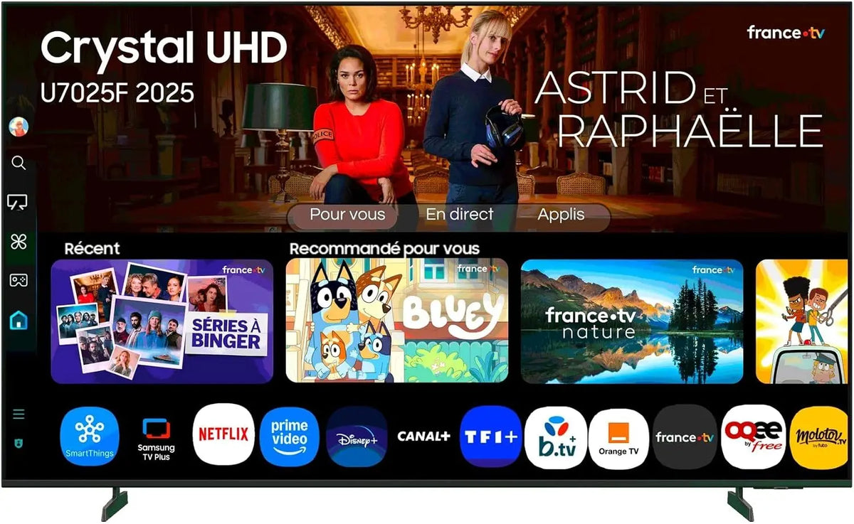Samsung téléviseur connecté U7025F, écran 55 pouces, avec fonctions connectées, résolution 4K UHD