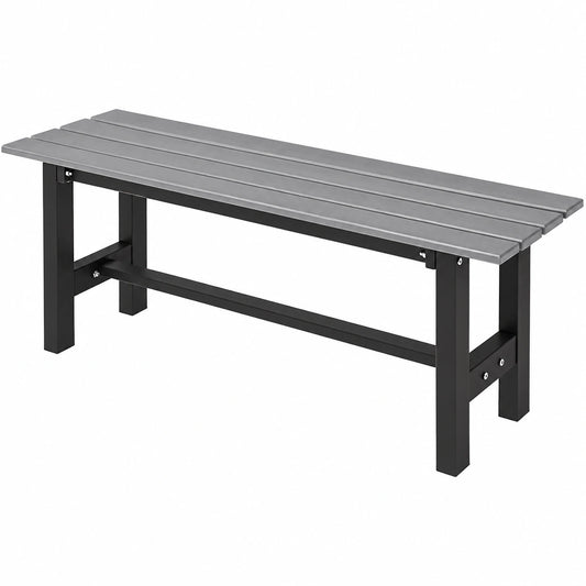 Banc, en métal, coloris gris, 2 places, 120 x 36 x 40,5 cm, pour les espaces de vie