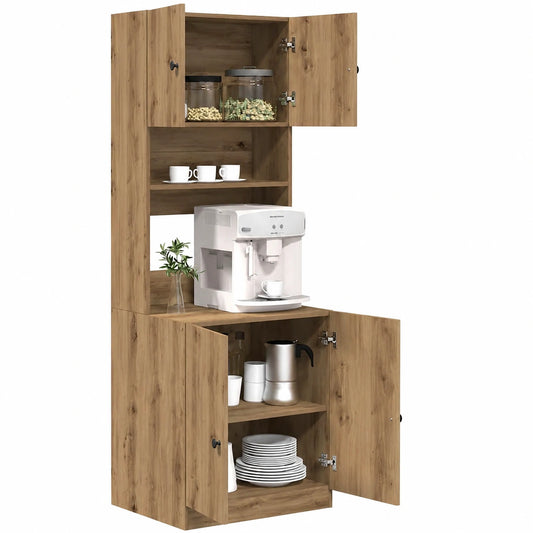 Buffet, 2 pièces, avec rangement, en chêne, 60 x 50 x 180 cm, pour la salle à manger ou le salon