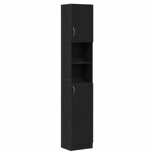 Armoire, avec rangement, en chêne, coloris noir, 32 x 25,5 x 190 cm, pour la chambre