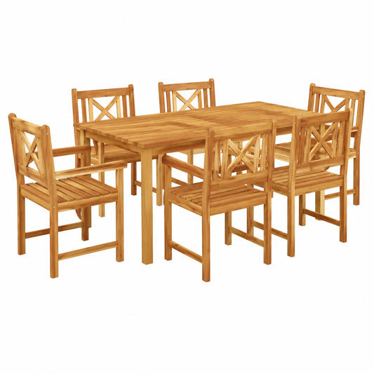 Salon de jardin, 7 pièces, coloris marron, pour la terrasse ou le jardin