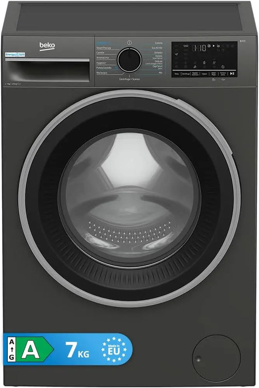 Beko lave-linge AMBSU372M, technologie Inverter, avec écran tactile, avec fonction vapeur, coloris gris
