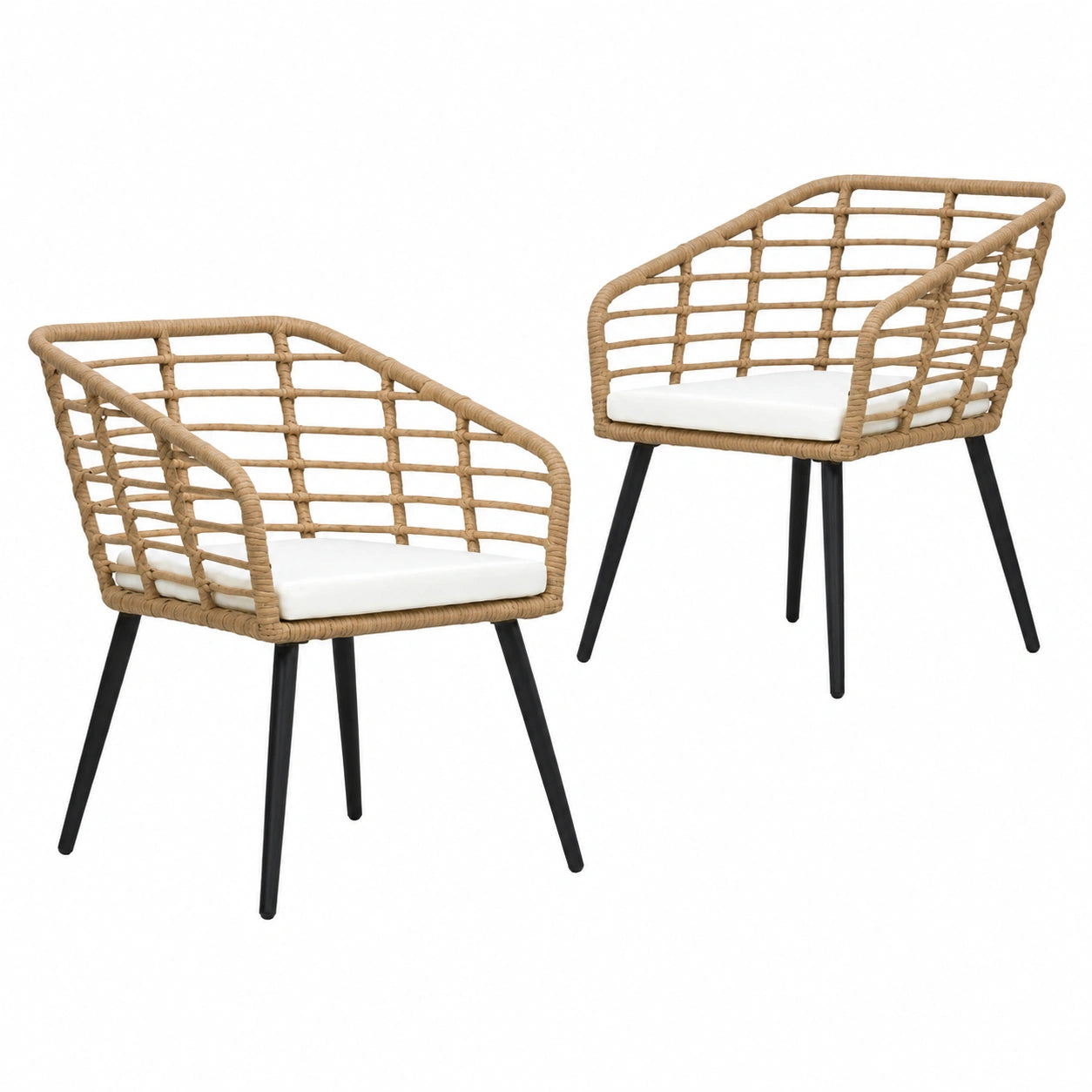 Chaise, en chêne et résine tressée, pour la salle à manger ou la cuisine