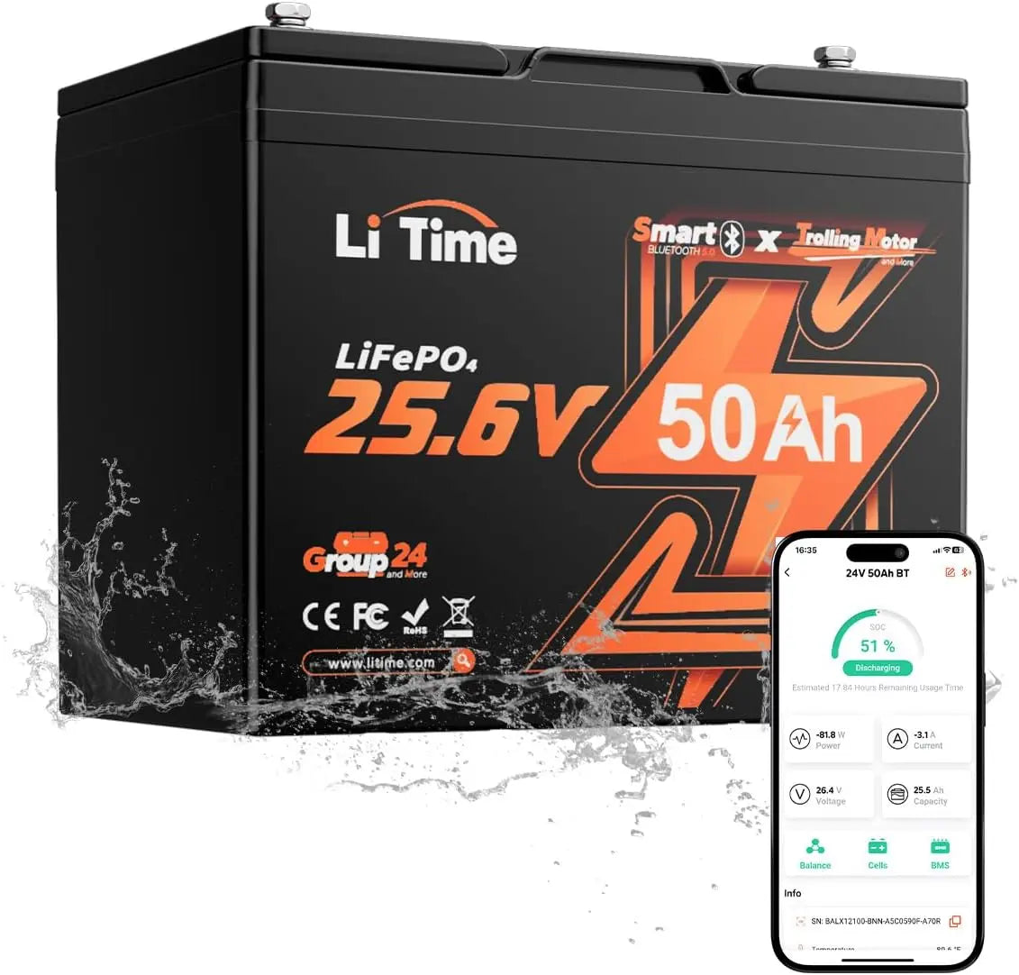 LiTime batterie rechargeable LiFePO4, avec connexion Bluetooth