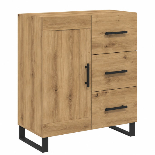 Buffet, avec rangement, avec tiroirs, avec portes, en chêne, 69,5 x 34 x 90 cm, pour la salle à manger ou le salon