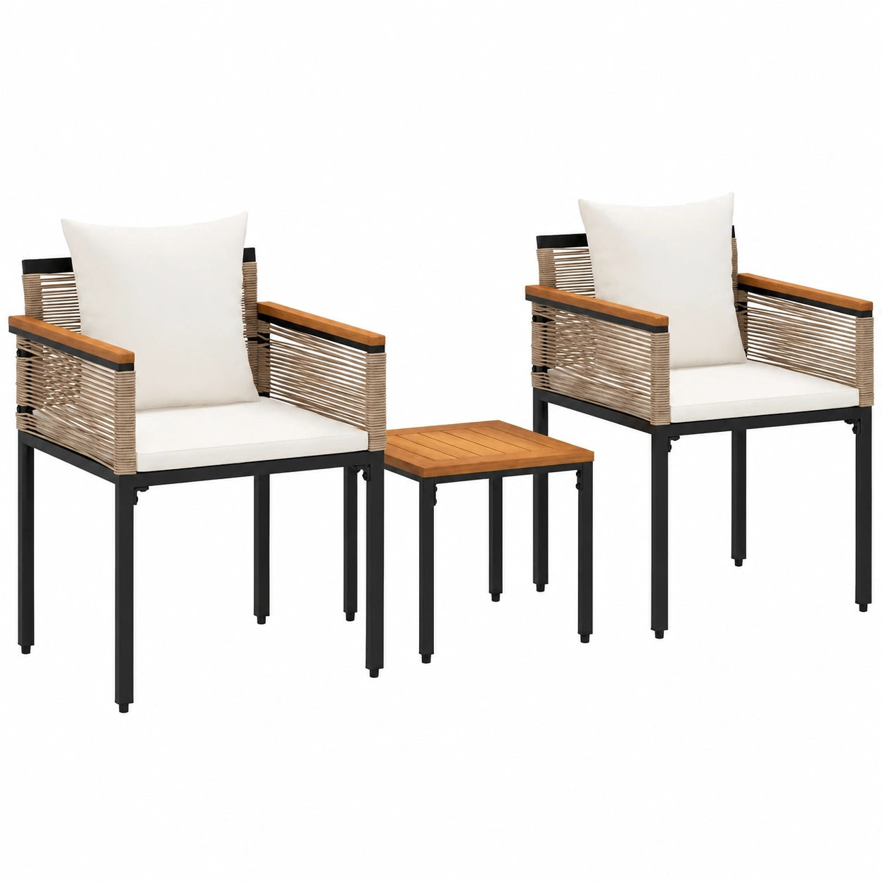 Fauteuil, réglable, en résine tressée, coloris blanc et beige, pour le salon ou la chambre