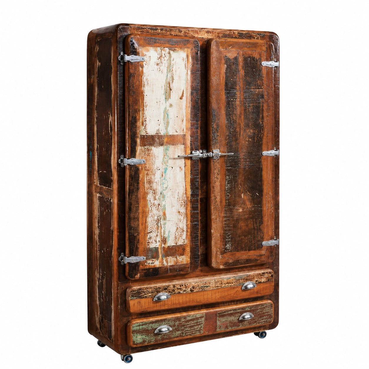 Armoire, sur roulettes, en bois massif, pour la chambre