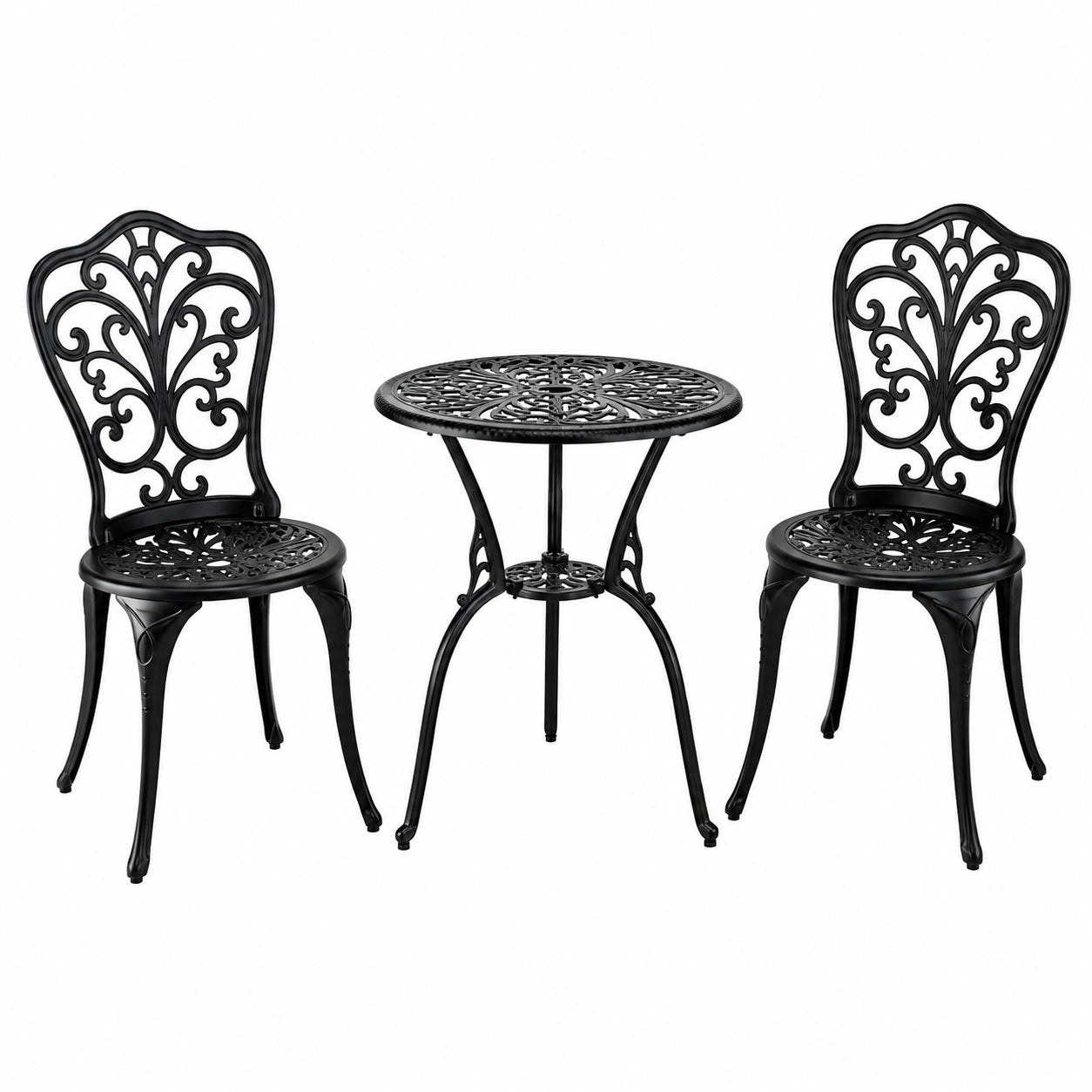 Salon de jardin, 2 places, avec 2 chaises, en aluminium, pour la terrasse ou le jardin