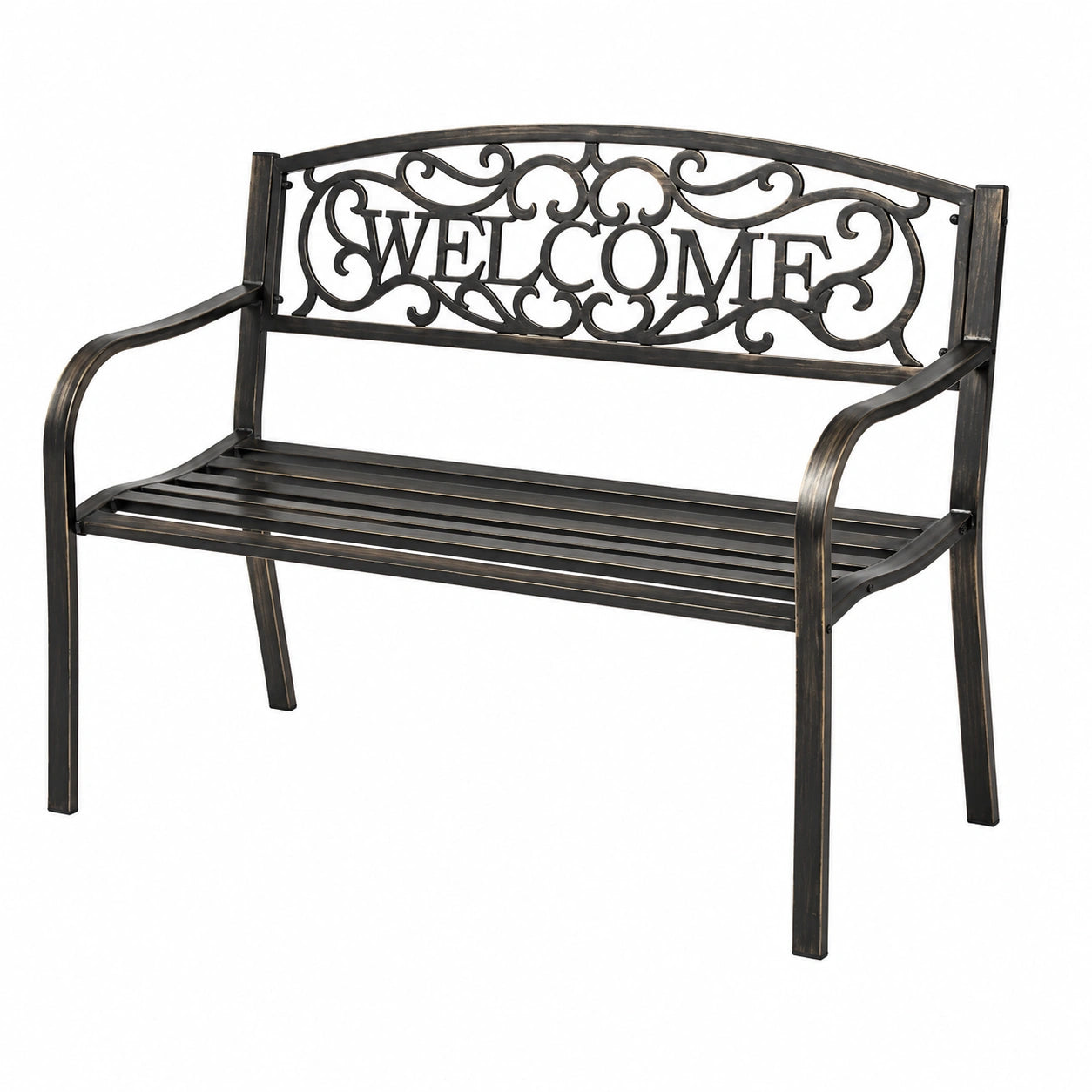 Banquette, en métal, 127 x 63,5 x 89 cm, pour l’entrée ou le salon