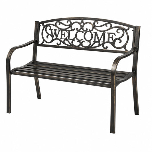 Banquette, en métal, 127 x 63,5 x 89 cm, pour l’entrée ou le salon