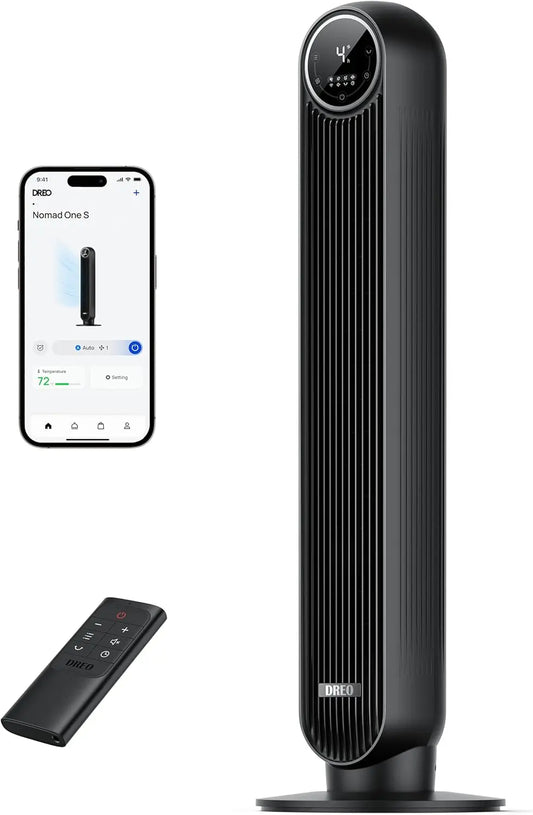 DREO ventilateur, avec connexion Wi-Fi, à fonctionnement silencieux, avec télécommande