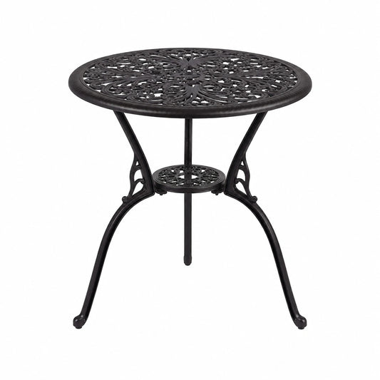 Salon de jardin, avec 2 chaises, en aluminium, 3 pièces, coloris noir, pour la terrasse ou le jardin