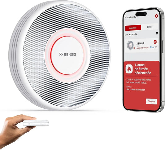 X-Sense détecteur de fumée connecté XS0B-iR, avec connexion Wi-Fi, avec fonctions connectées