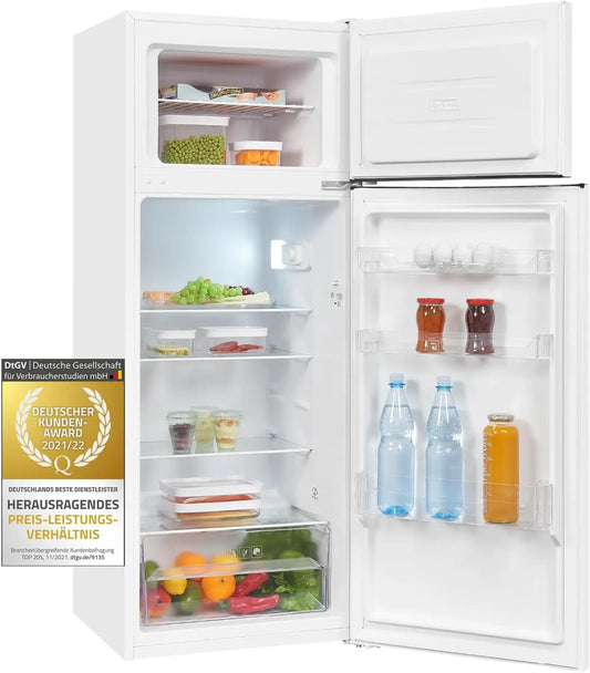 Exquisit réfrigérateur combiné KGC270-45-040D, capacité 206 L, coloris blanc