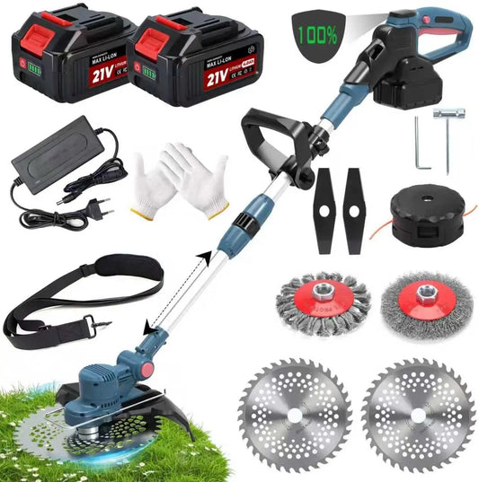 Coupe batterie rechargeable, puissance 750 W, sans fil, conception pliable, coloris bleu