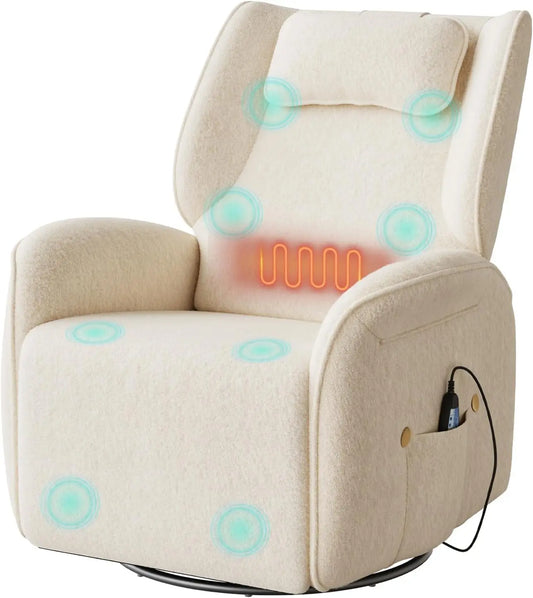 WOLTU fauteuil relax électrique, avec fonction chauffage, coloris beige
