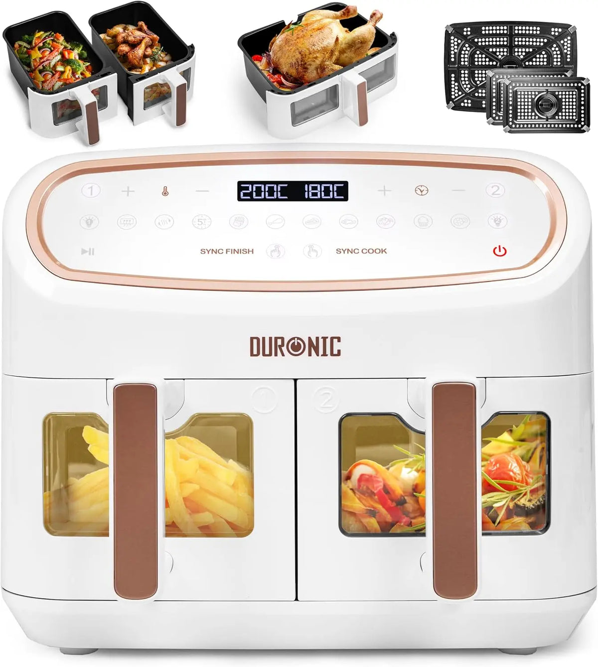 Duronic friteuse à air chaud AF34, capacité 10 L, puissance 2400 W
