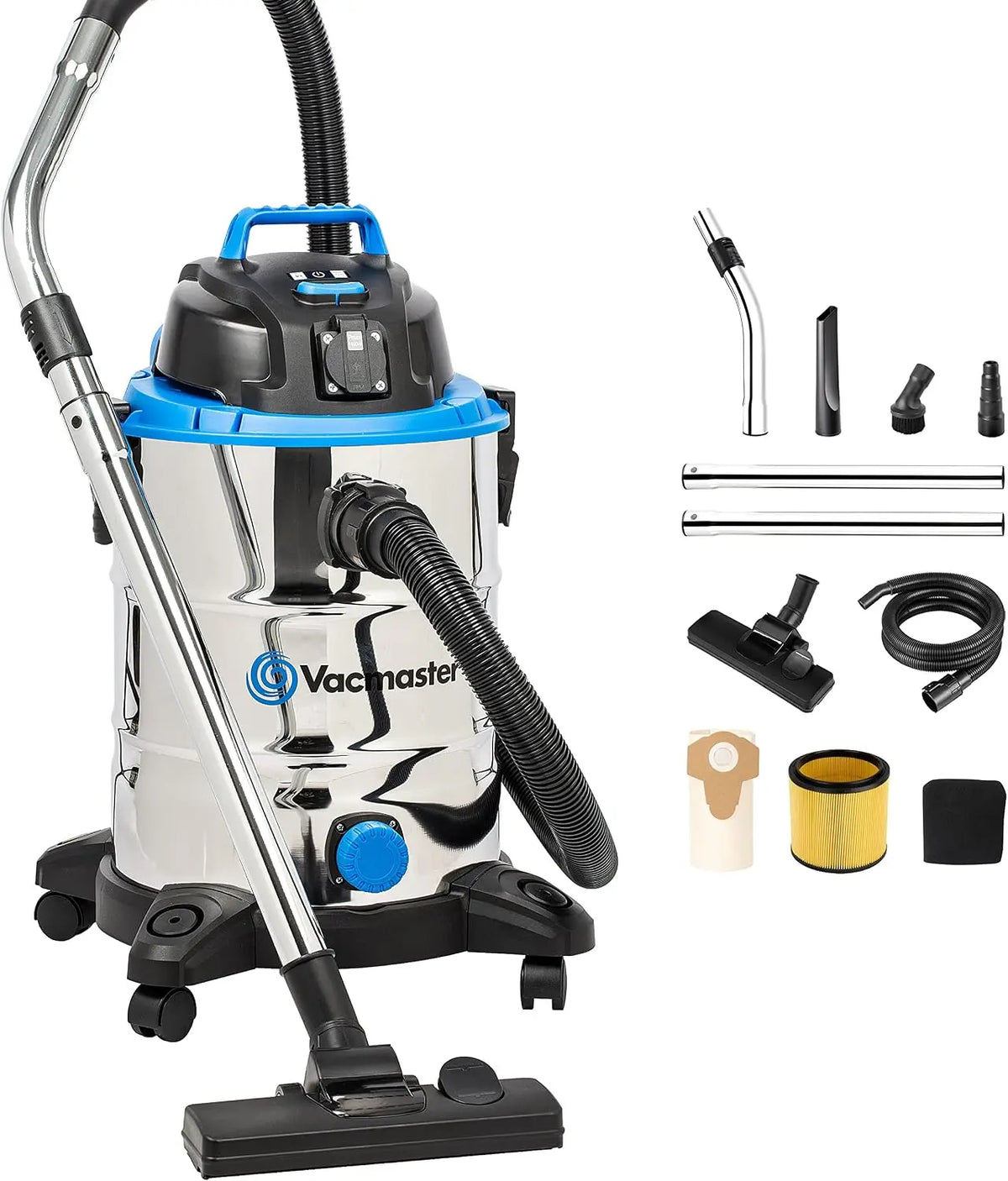 Vacmaster aspirateur eau et poussière, capacité 30 L, puissance 1500 W